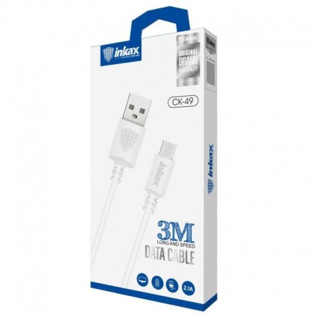 INKAX CK-49 Micro USB 3M Dátový kábel - Biele