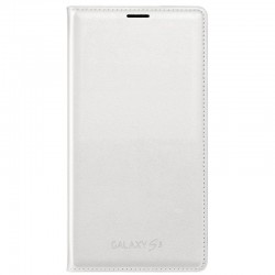 Samsung G900/S5 Flip Wallet Knižkové puzdro - Biely