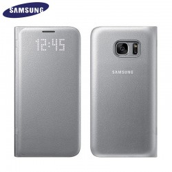 Samsung EF-NG930/S7 Led View Cover - Strieborný
