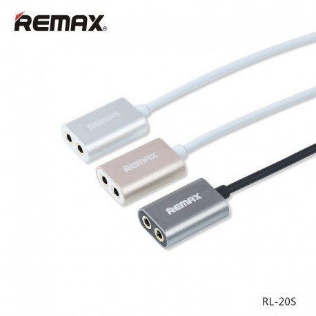 REMAX RL-20S Share 3.5 Jack Rozbočovací Adapter - Zlatý