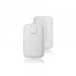 Apple iPhone 6/Samsung i9300/S3 DEKO Vsuvkové kožené puzdro - Biele