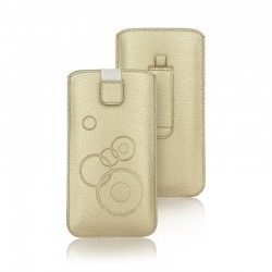 Apple iPhone X DEKO kožené vsuvkové puzdro - zlaté