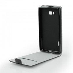 Apple iPhone 4/4S Sklopné Flexi kožené puzdro - Čierne