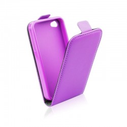 Apple iPhone 4/4S Sklopné Flexi kožené puzdro - Fialové